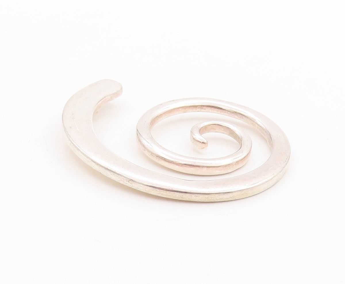 925 Sterling Silver Vintage Pendant Minimalistic Spiral Cutout PT24690