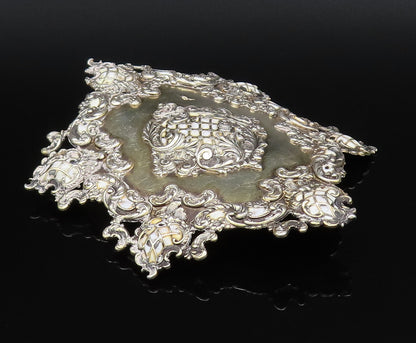 925 Sterling Silver Vintage Antique Victorian Enamel Frame Brooch Pin  BP10004