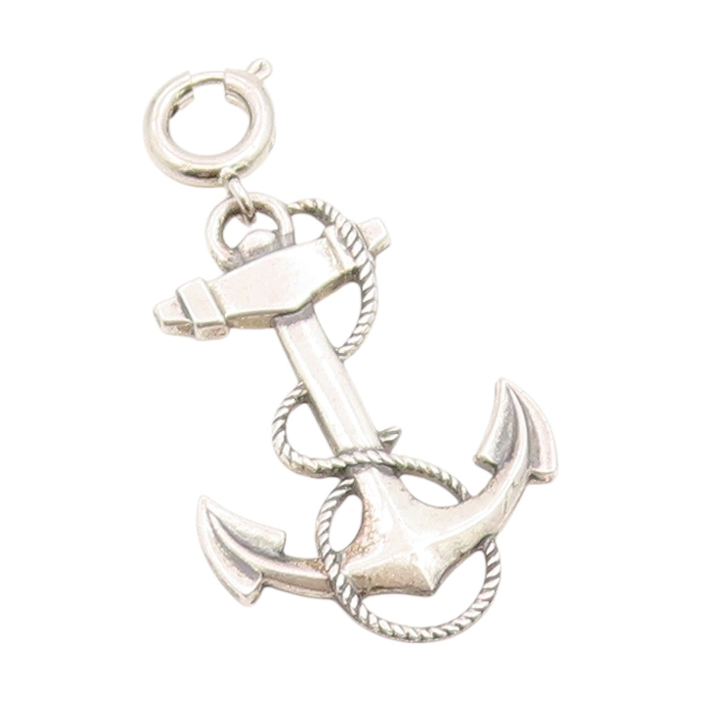 925 Sterling Silver Vintage Pendant Etched Nautical Marine Anchor Charm  PT25934