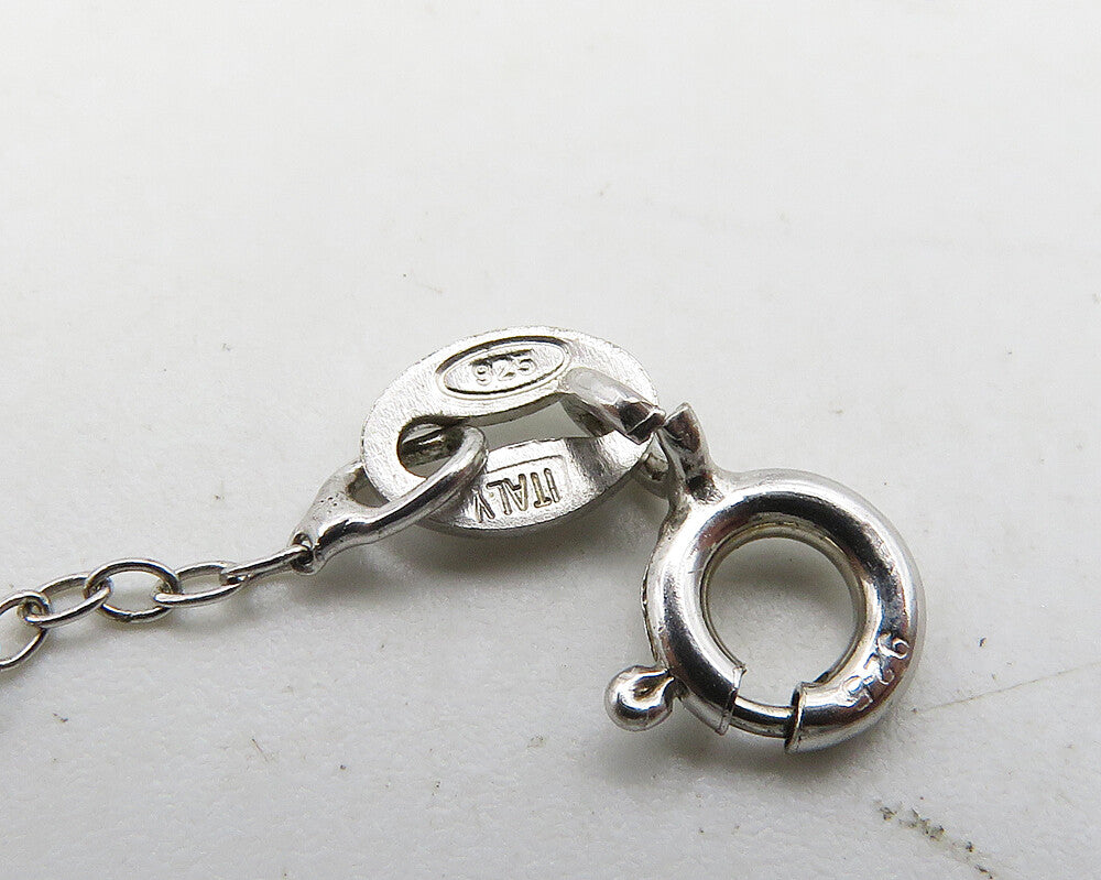 925 Sterling Silver  Shiny Cubic Zirconia Horse Shoe Chain Necklace  NE3135