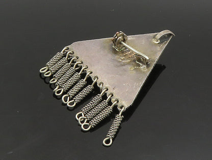 ISRAEL 925 Sterling Silver  Vintage Eilat Stone & Beads Brooch Pin  BP9453