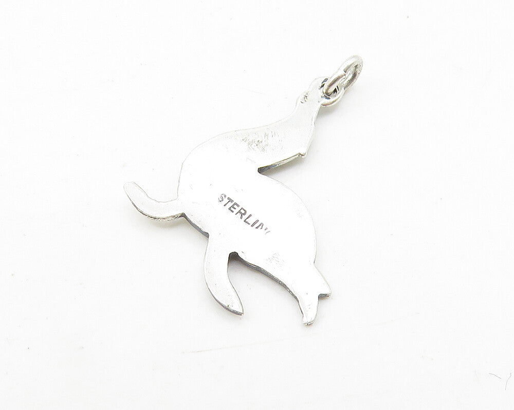 925 Sterling Silver  Vintage Petite Sea Lion Animal Motif Drop Pendant  PT7957