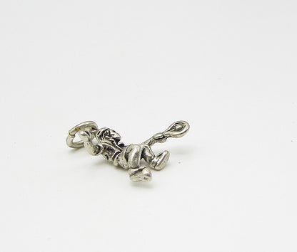 925 Sterling Silver  Vintage Tennis Player Charm Pendant  PT1912