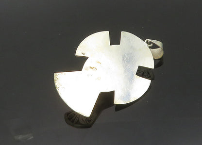925 Sterling Silver  Vintage Cabochon Moonstone Floral Cross Pendant  PT16063