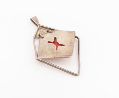 925 Sterling Silver Vintage Pendant EUROPE Antique Cabochon Carnelian  PT24295