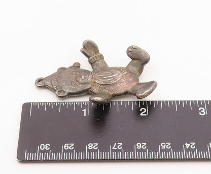 GORHAM 925 Silver  Vintage Bundled Teddy Bear With Open Arms Pendant  PT21021