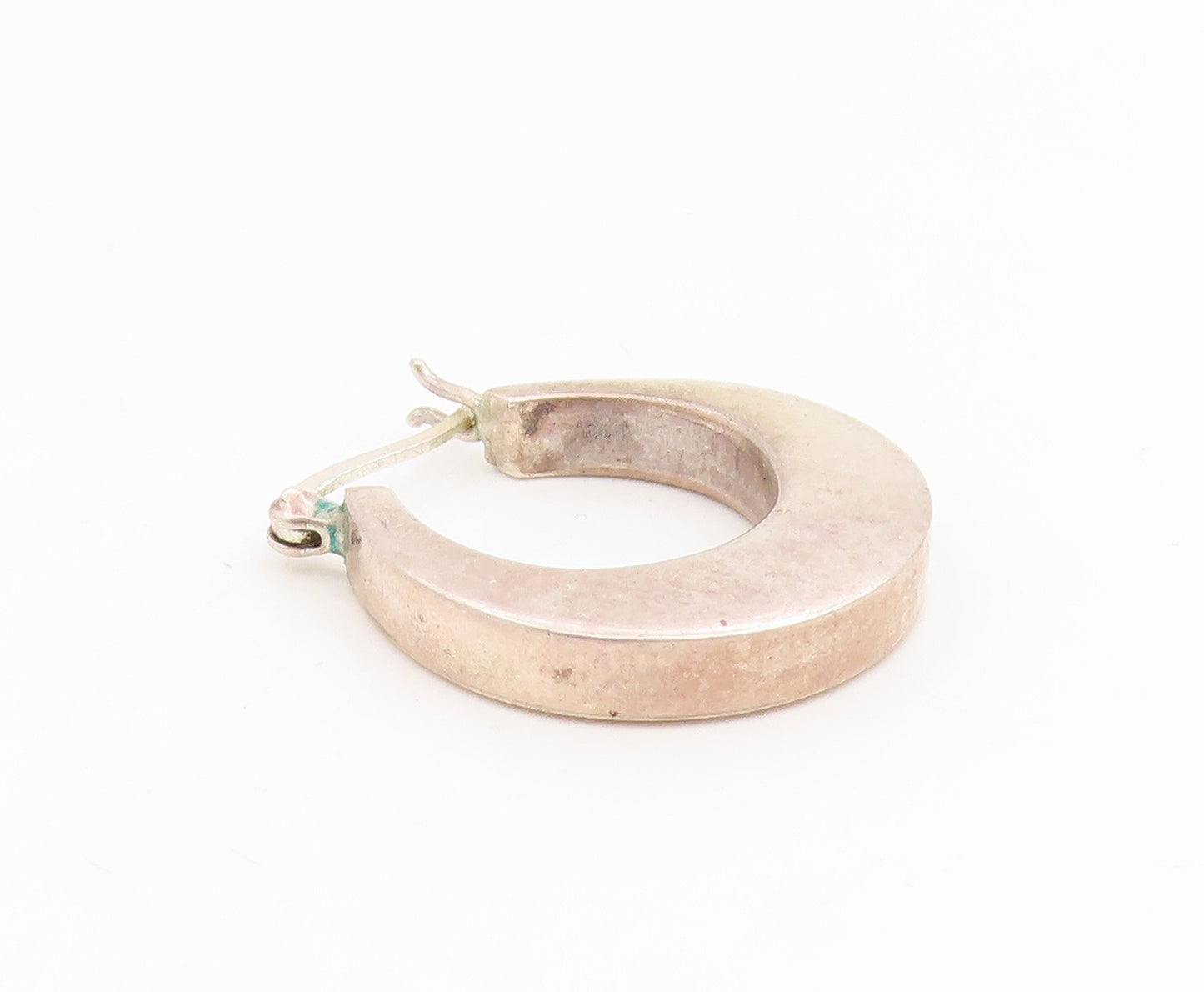 925 Sterling Silver Vintage Earrings Minimalist Bold Crescent Moon Hoop  EG14120