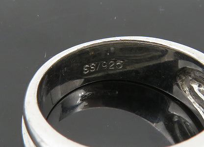 925 Sterling Silver  Vintage Sparkling Cubic Zirconia Band Ring Sz 5  RG21605