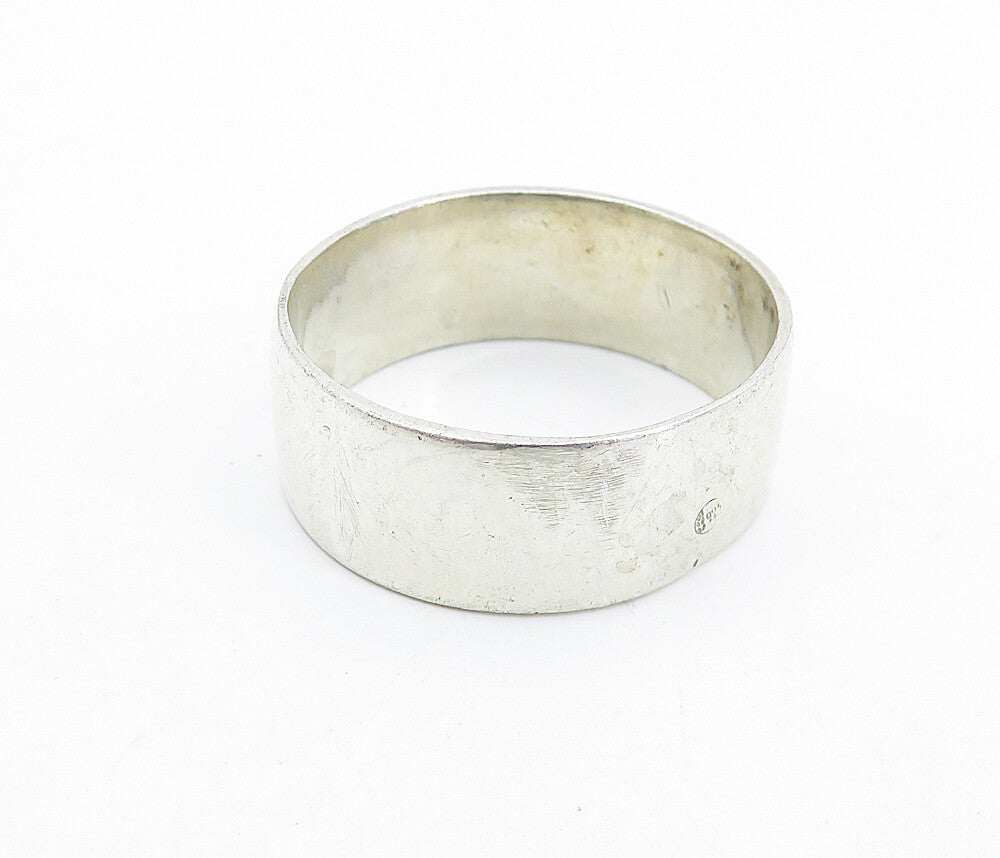 925 Silver Vintage Oxidized Feather Band Ring Sz 13.5 RG7414