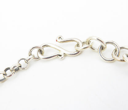 DOUG PAULUS 925 Silver  Vintage Shiny Hammered Detail Chain Necklace  NE1560