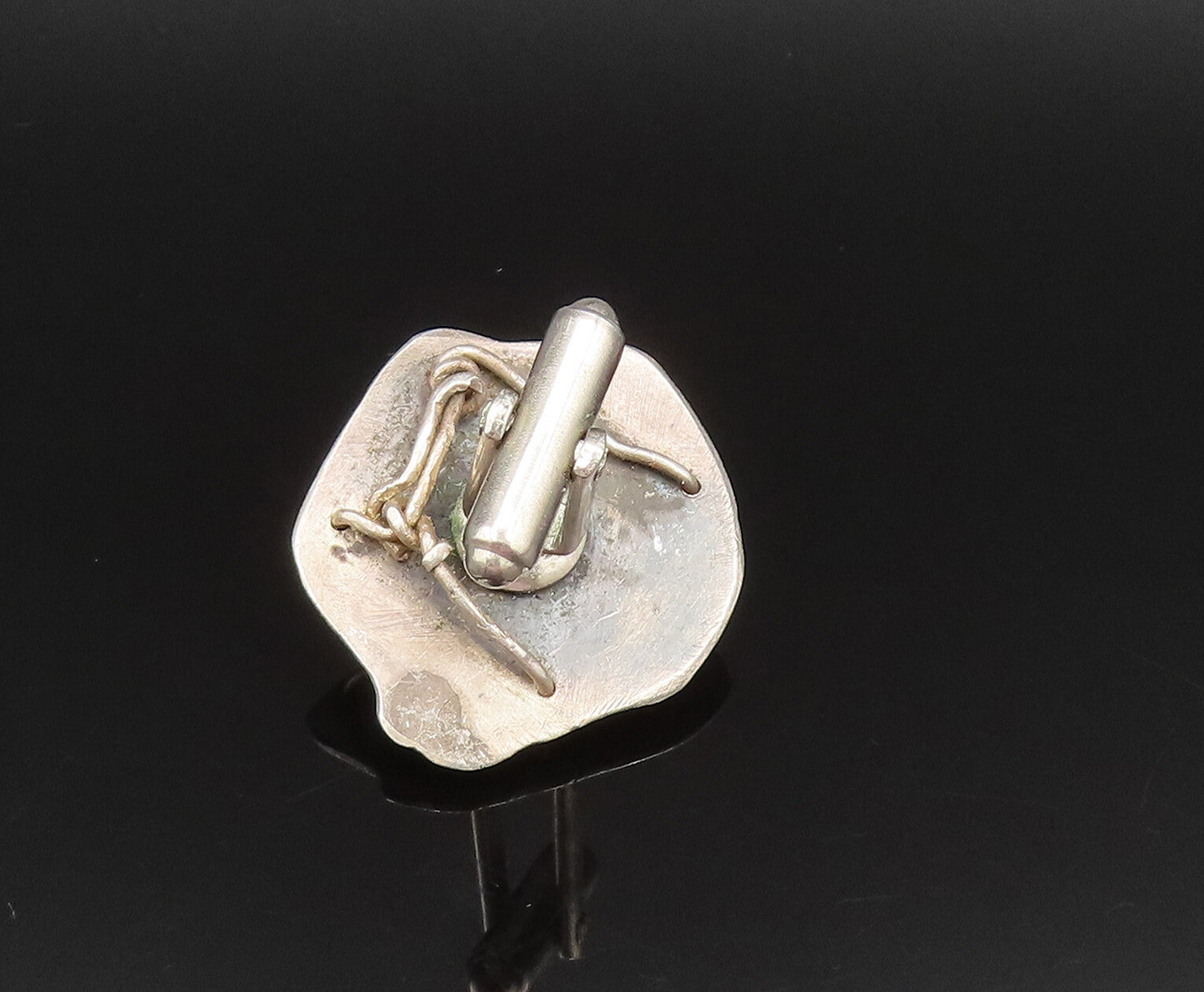 925 Sterling Silver  Vintage Carved Drusy Quartz Seashell Cufflinks  TR3353