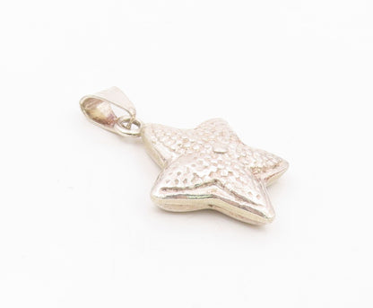 MEXICO 925 Sterling Silver  Vintage Hollow Hammered Starfish Pendant  PT18360