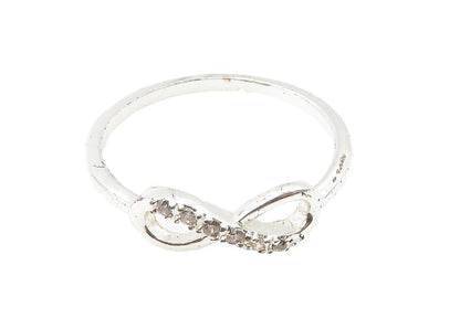 925 Sterling Silver  Topaz Shiny Infinity Symbol Band Ring Sz 7  RG10356