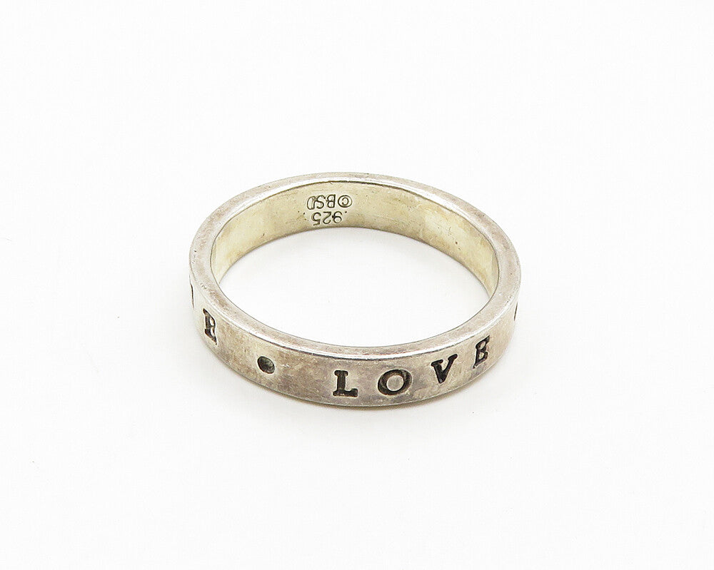 BSD 925 Sterling Silver  Vintage True Love Waits Purity Band Ring Sz 8 RG19780