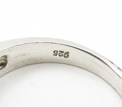 925 Sterling Silver  Sparkling Cubic Zirconia Smooth Band Ring Sz 7.5  RG15390