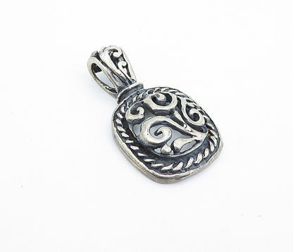 925 Sterling Silver  Vintage Open Swirl Dome Twist Detail Drop Pendant  PT4225