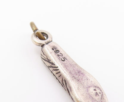 925 Sterling Silver  Vintage Petite Ballerina Flat Shoe Pendant  PT18025