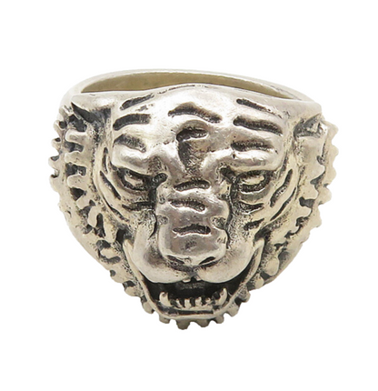 ED HARDY 925 Sterling Silver Vintage Heavy Lion Head Large Ring Sz 12.5  RG18807