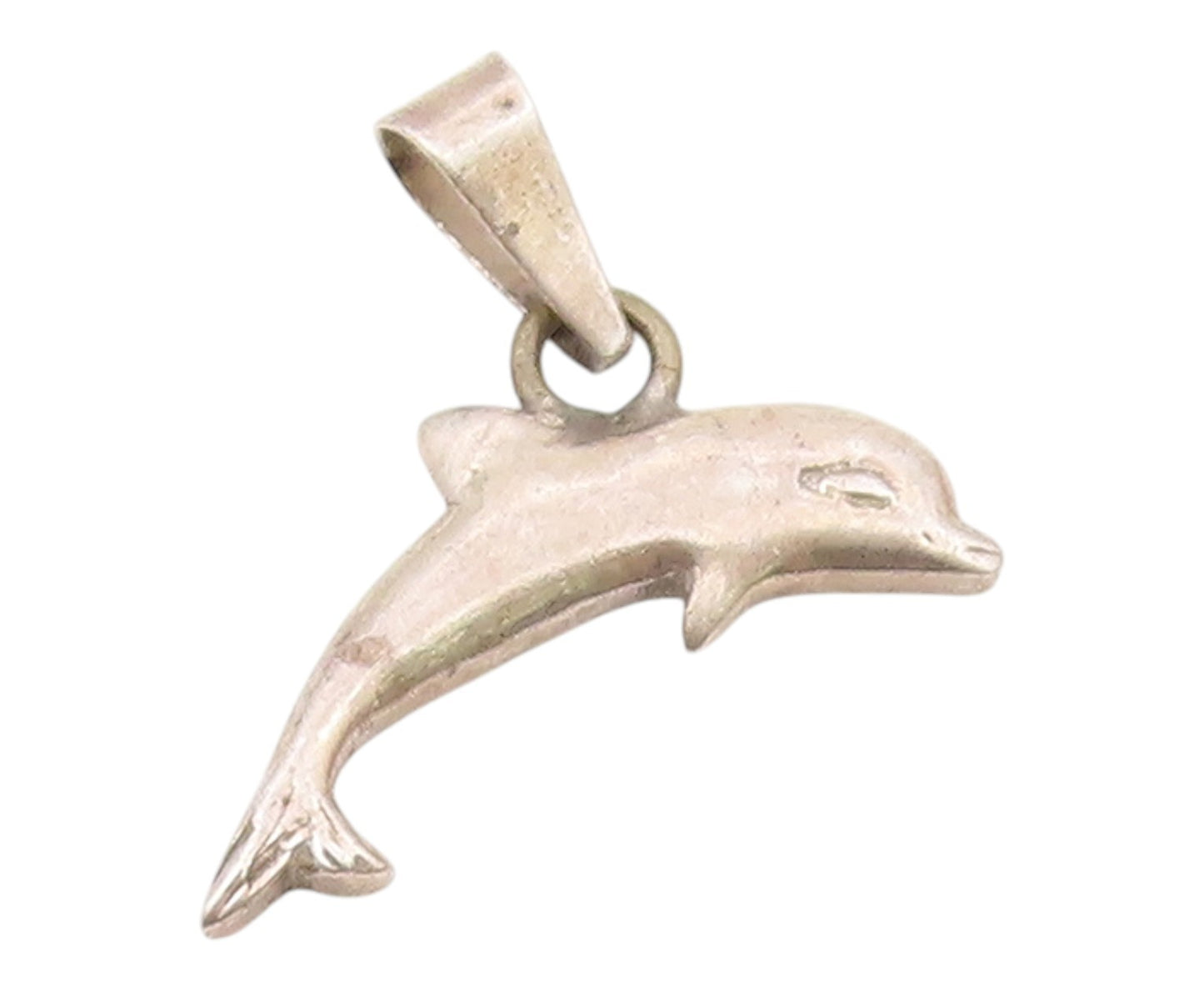 MEXICO 925 Sterling Silver  Vintage Leaping Dolphin Motif Pendant  PT13315
