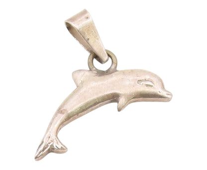MEXICO 925 Sterling Silver  Vintage Leaping Dolphin Motif Pendant  PT13315
