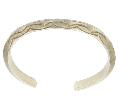 NAVAJO 925 Sterling Silver  Vintage Etched Pattern Cuff Bracelet  BT7194
