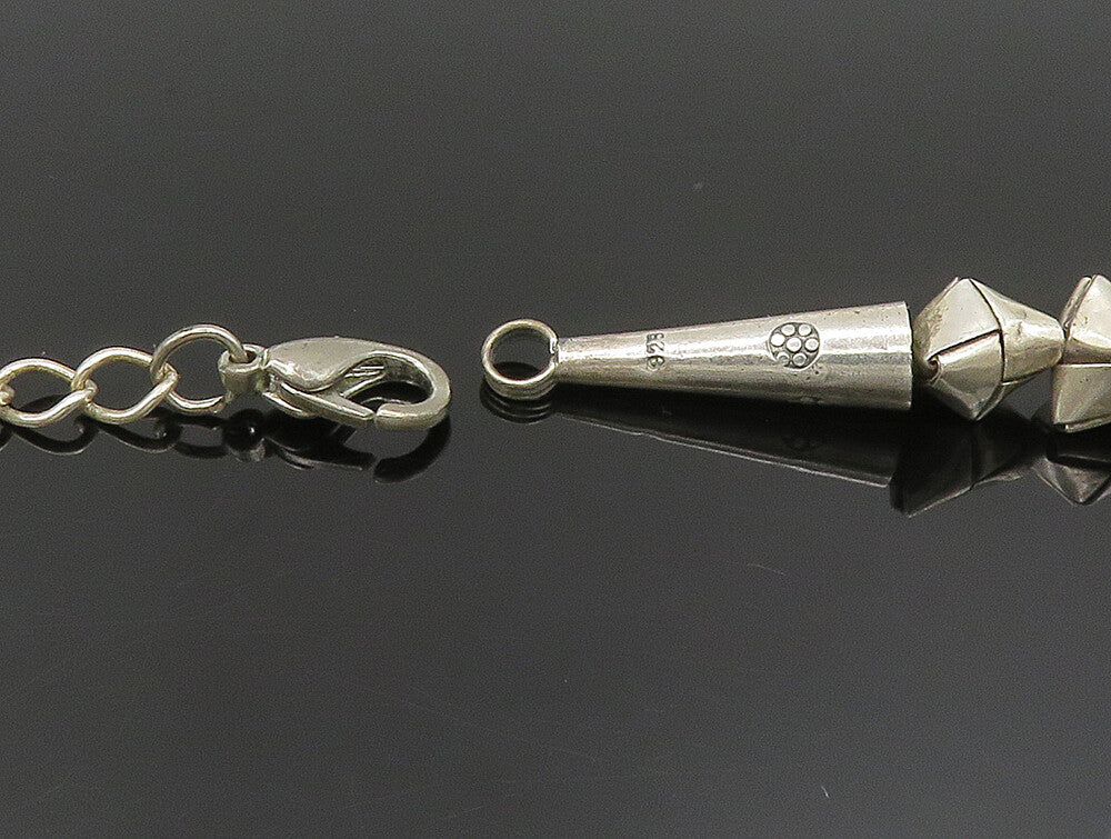 925 Sterling Silver  Vintage Tied Cone Knot Rope Necklace  NE3797