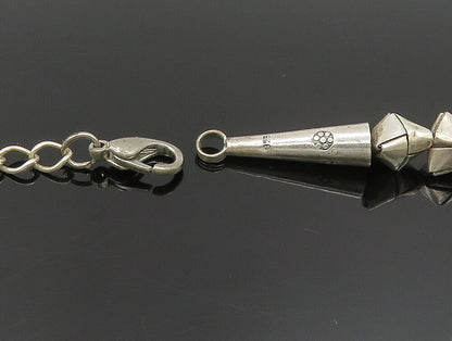925 Sterling Silver  Vintage Tied Cone Knot Rope Necklace  NE3797