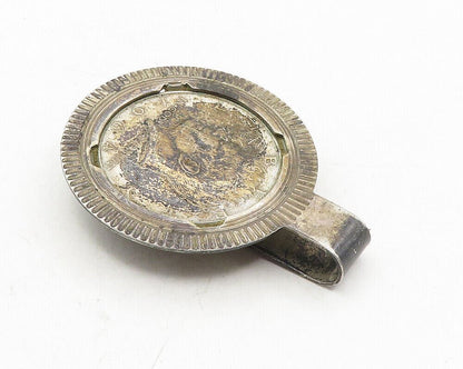 925 Sterling Silver  Vintage Oxidized United States Coin Money Clip  TR1730