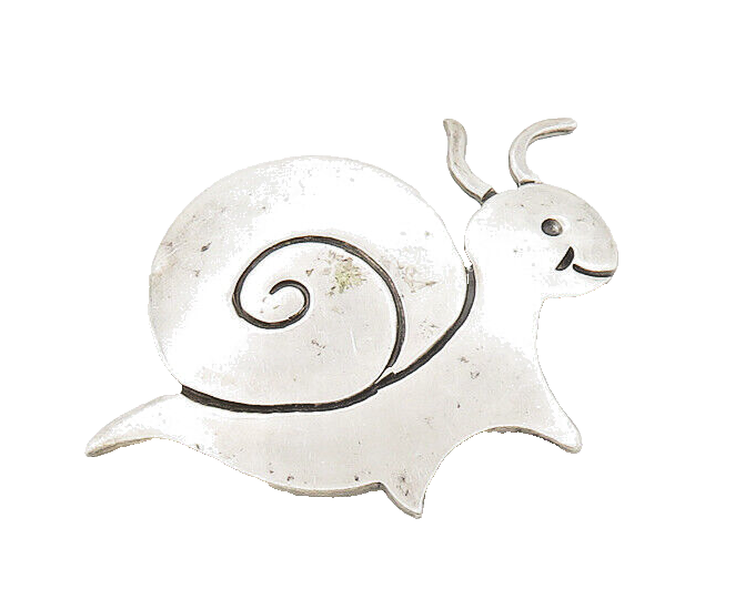 MEXICO 925 Sterling Silver  Vintage Shiny Happy Snail Motif Pendant  PT15292