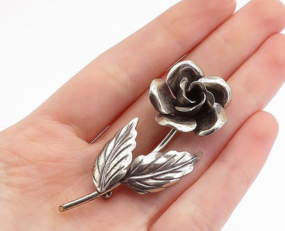 DANECRAFT 925 Sterling Silver  Vintage Sculpted Flower Brooch Pin  BP1197