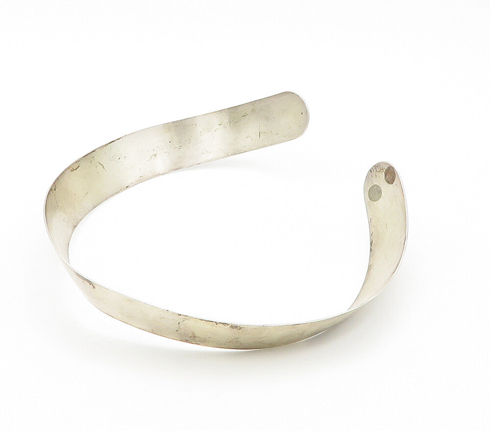 DESIGNER 925 Silver  Vintage Minimalist Shiny Smooth Collar Necklace  NE2609