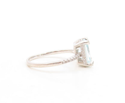 925 Sterling Silver Vintage Ring Minimalist Carved Rectangle CZ  Sz 7  RG31378