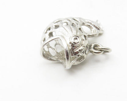 925 Sterling Silver  Shiny Fish Motif Open Mouth Petite Drop Pendant  PT9442