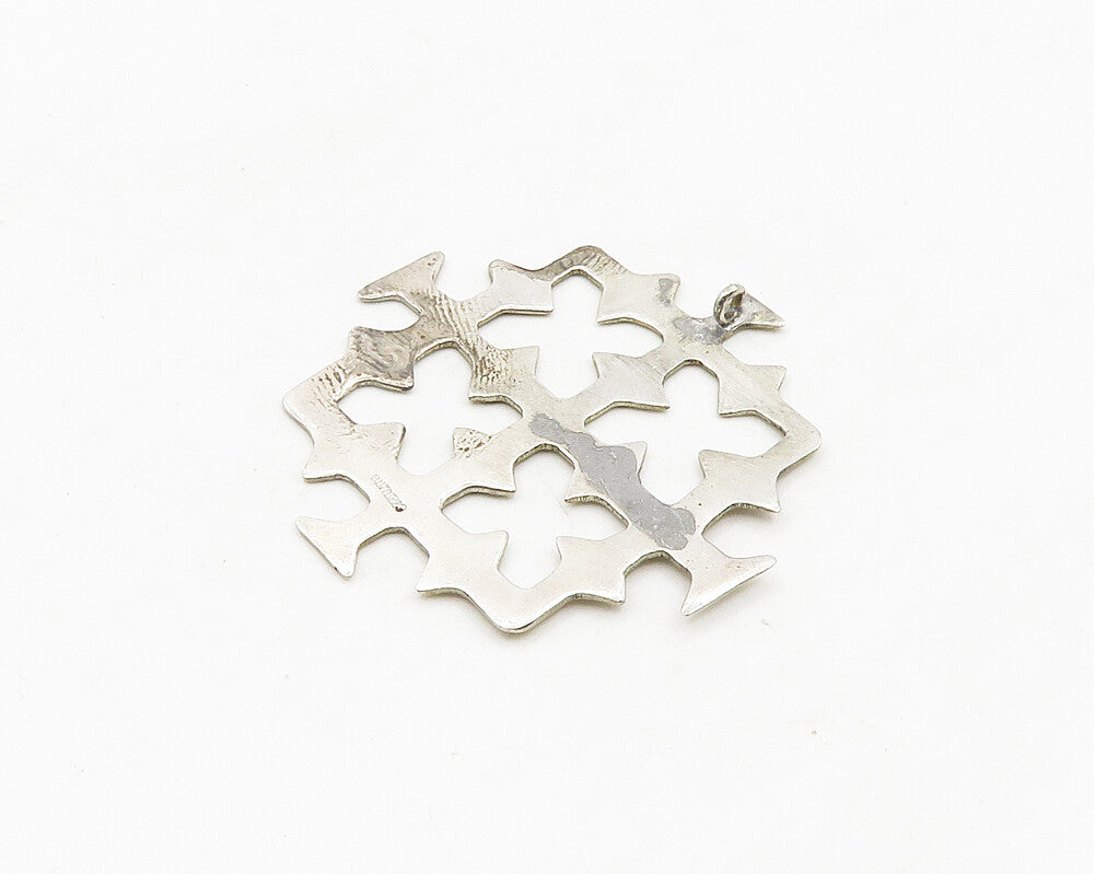 925 Sterling Silver  Vintage Cutout Design Shiny Smooth Pendant  PT15234