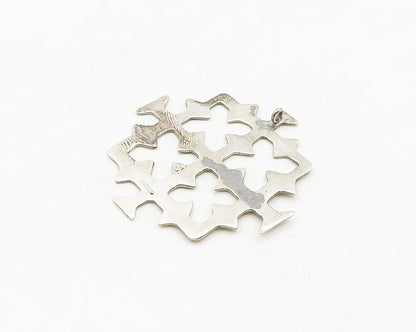 925 Sterling Silver  Vintage Cutout Design Shiny Smooth Pendant  PT15234