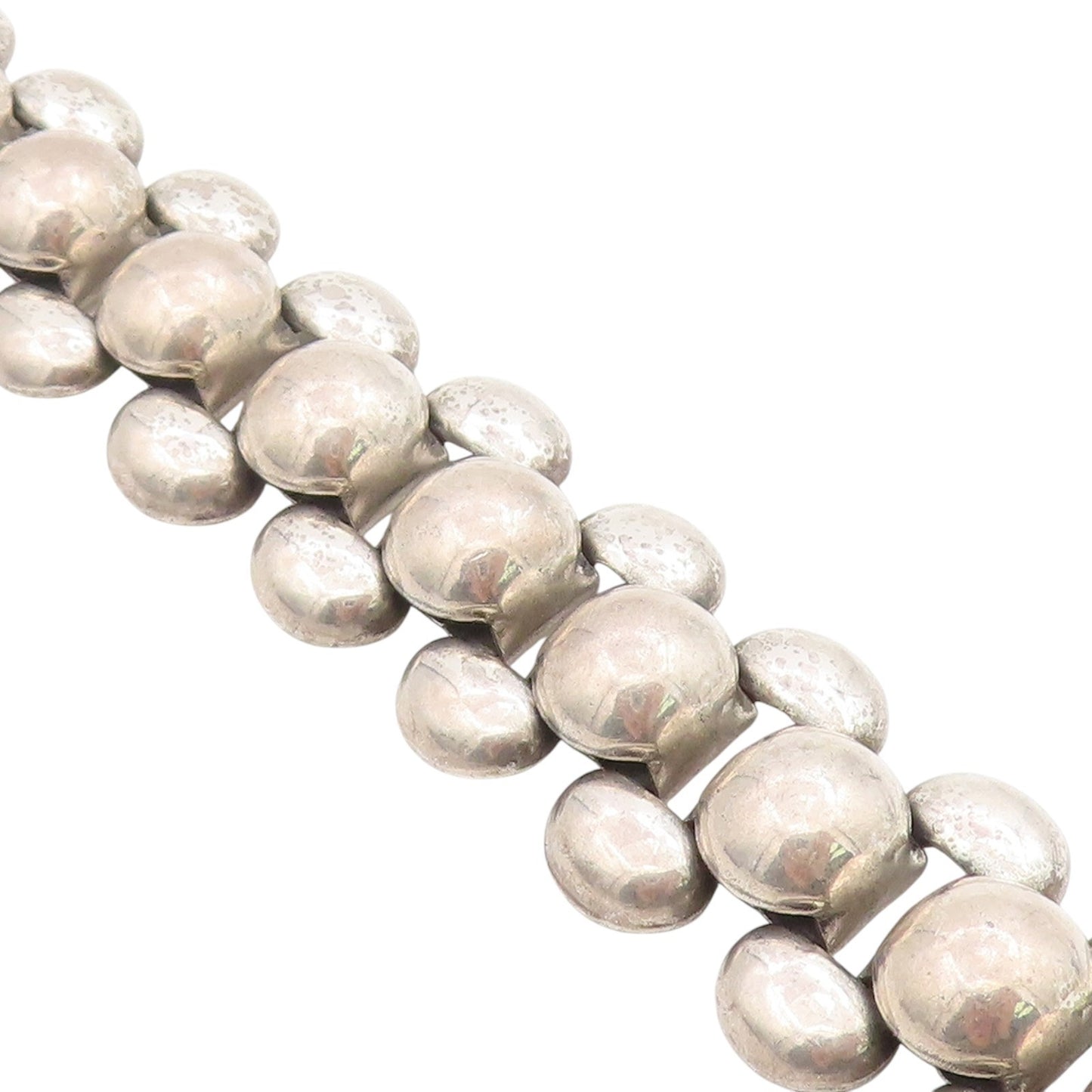 925 Sterling Silver Vintage Bracelet DANECRAFT Modernist Beaded Chain  BT11517
