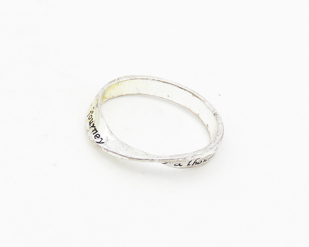 925 LA Sterling Silver Vintage Inspirational Quote Band Ring Sz 9 RG18729