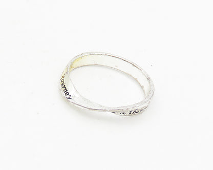 925 LA Sterling Silver Vintage Inspirational Quote Band Ring Sz 9 RG18729