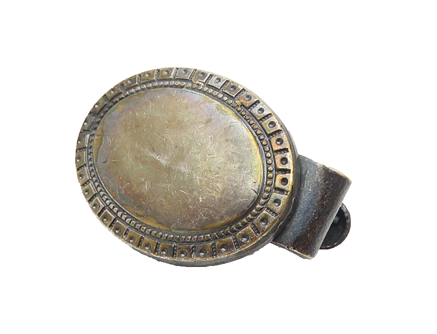 925 Sterling Silver  Vintage Petite Dark Tone Etched Border Tie Clip  TR1691