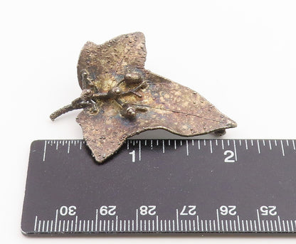 925 Sterling Silver Vintage Brooch Pin FLORA DANICA EGGERT DENMARK Leaf  BP12666
