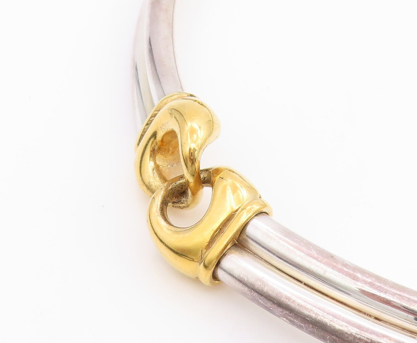 925 Sterling Silver Vintage Necklace UNOAERRE Solid Two Tone Choker  NE4715