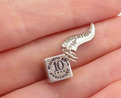 925 Sterling Silver  Petite Stampin' Up Anniversary Box Drop Pendant  PT4044