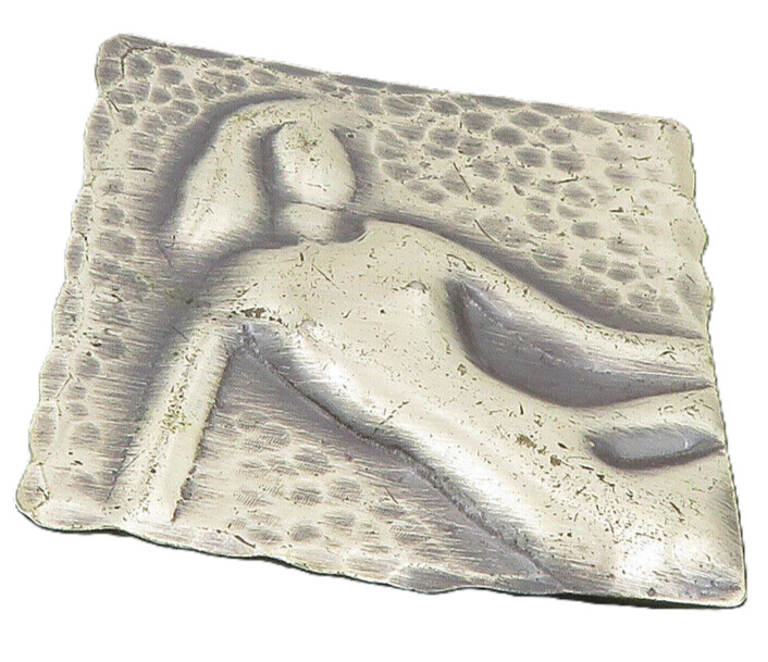 925 Sterling Silver  Vintage Modernist Hammered Woman Square Brooch Pin BP3339