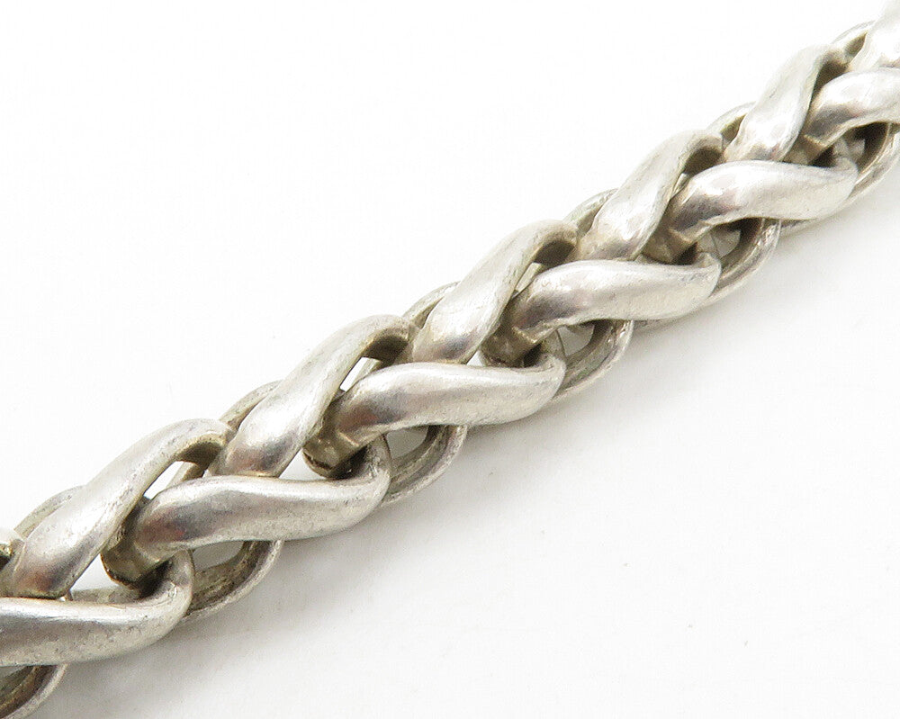 UNO DE 50 925 Silver  Vintage P Initial Pendant Wheat Chain Necklace  NE2175
