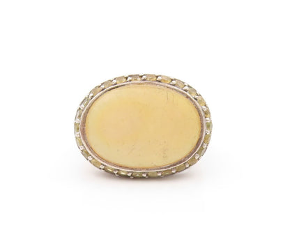 925 Sterling Silver Vintage Ring Oval Gemstone Halo Citrine Frame Sz 10  RG31822