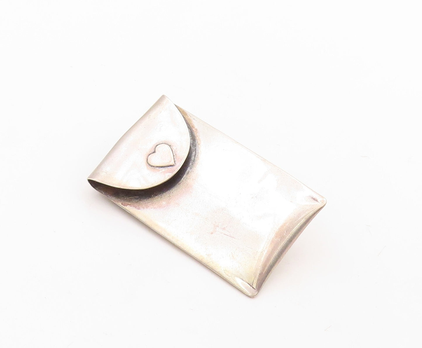 925 Sterling Silver Vintage Brooch Pin Designer Cutout Love Letter BP11288