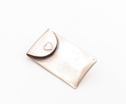 925 Sterling Silver Vintage Brooch Pin Designer Cutout Love Letter BP11288