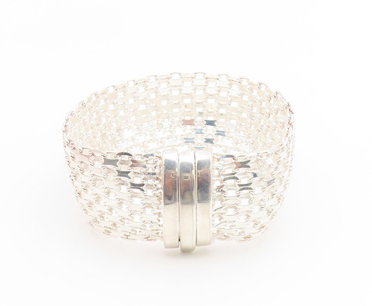 925 Sterling Silver Vintage Bracelet Intricate Geometric Pattern Link  BT11924
