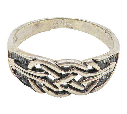 925 Sterling Silver  Vintage Shiny Oxidized Arrow Band Ring Sz 9  RG19350