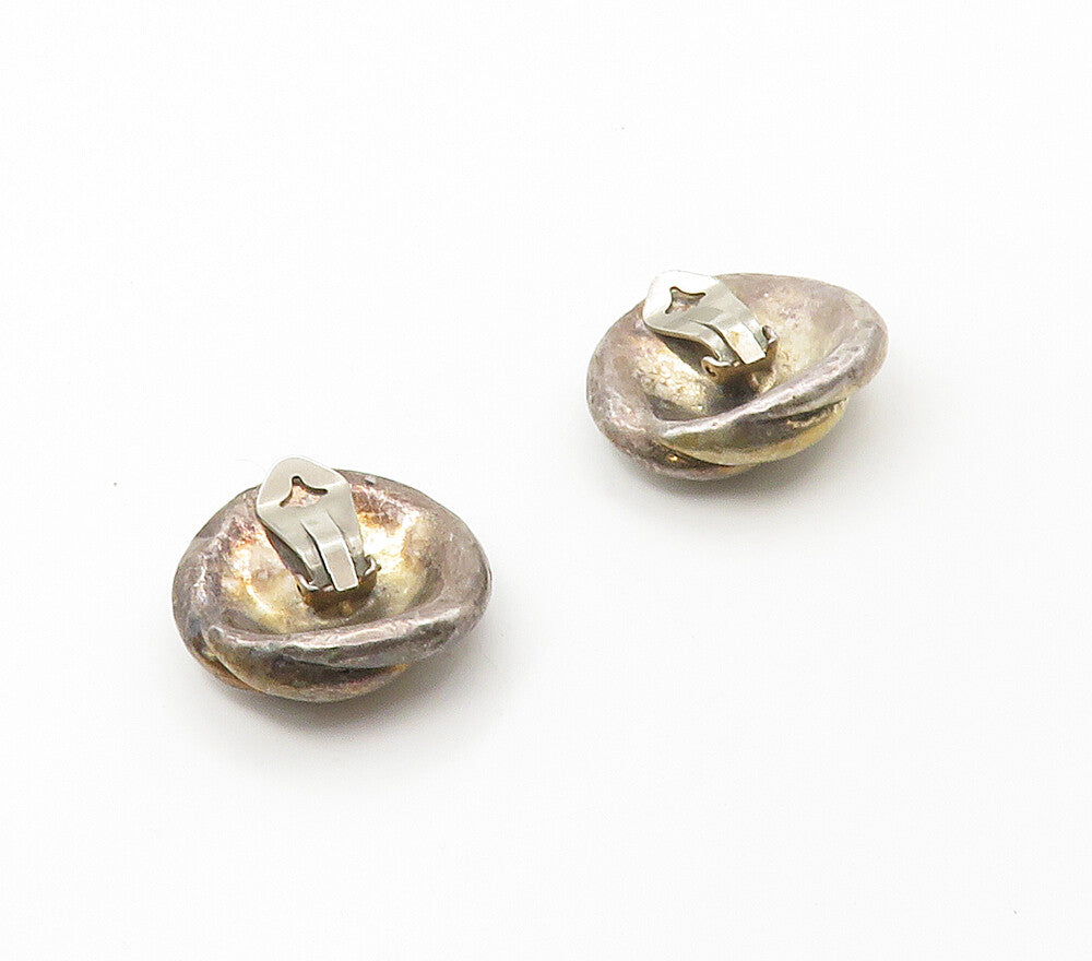925 Sterling Silver  Vintage Hollow Spiral Non Pierce Drop Earrings  EG8075